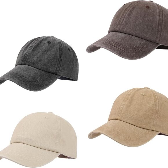 Other - 4 Pcs Cotton Baseball Caps Unisex Adjustable Vintage Dad Hat Men Women Teen